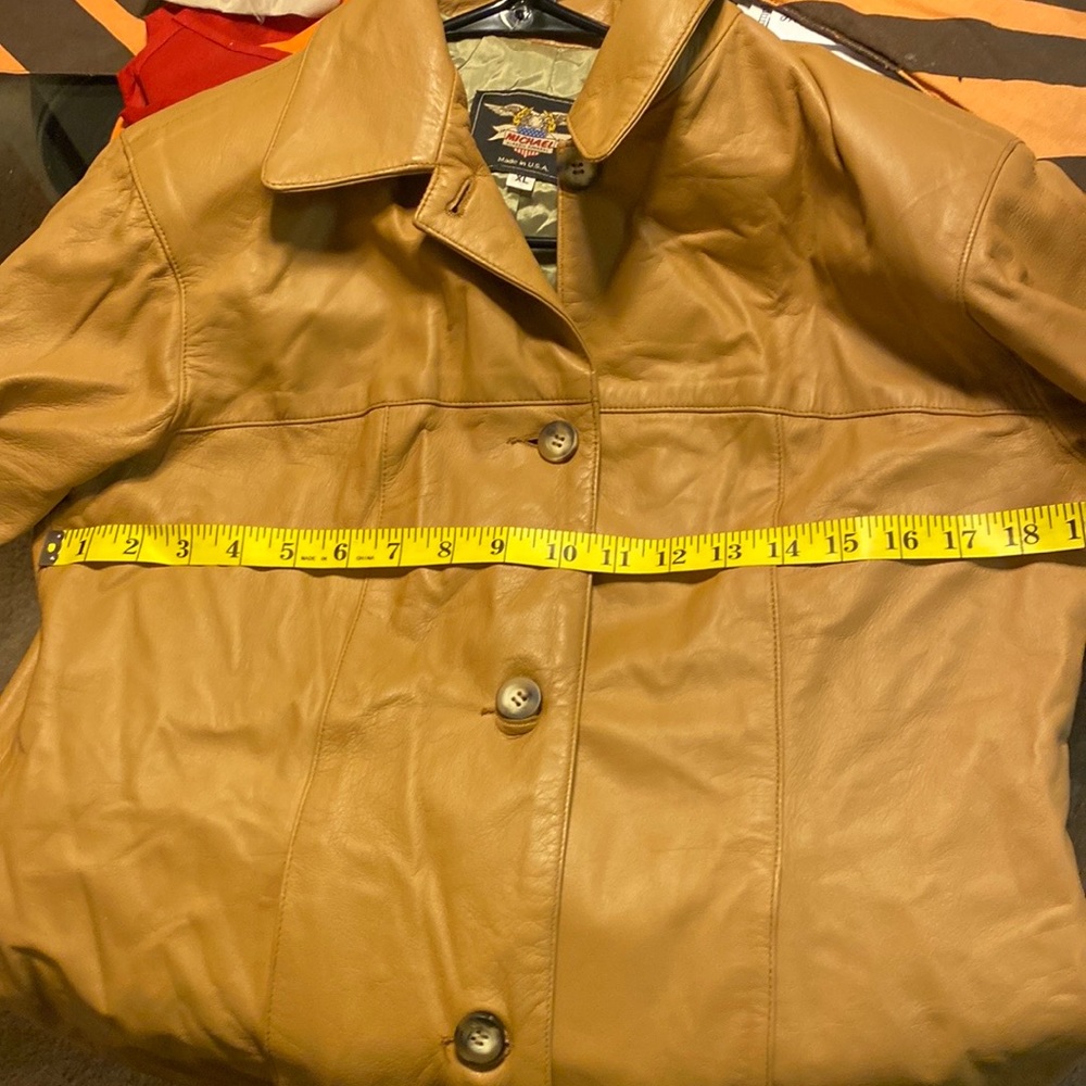 Beige Leather Jacket - image 3